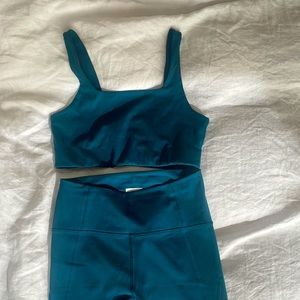 Girlfriend Collective set. Tommy style bra and high-rise legging.